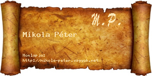 Mikola Péter névjegykártya