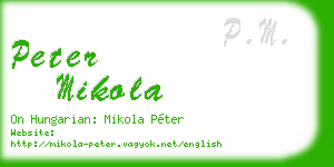 peter mikola business card